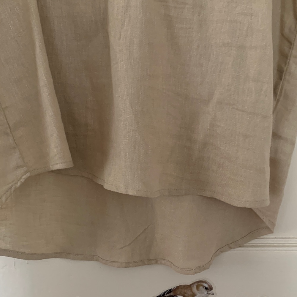 Alex & Parker stone linen flutter sleeve blouse womens new - Picture 7 of 7